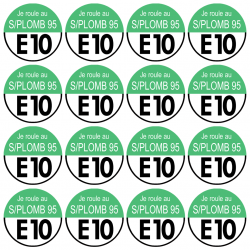 sans plomb 95 égal E10  (12fois 5x5cm) - Autocollant(sticker)