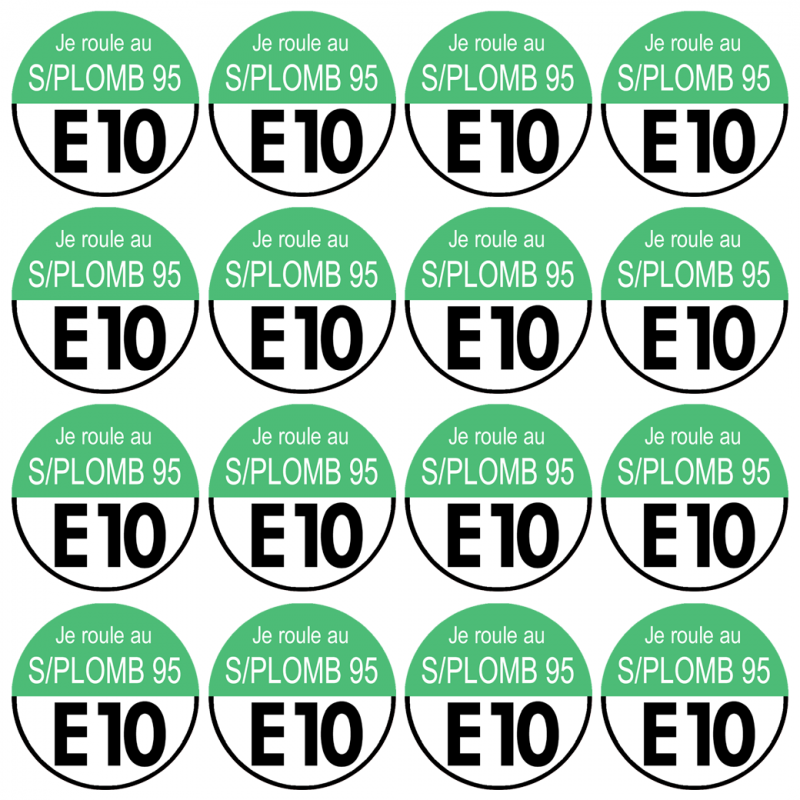 sans plomb 95 égal E10  (12fois 5x5cm) - Autocollant(sticker)