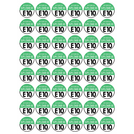 sans plomb 95 égal E10 (48fois 2.5x2.5cm) - Autocollant(sticker)