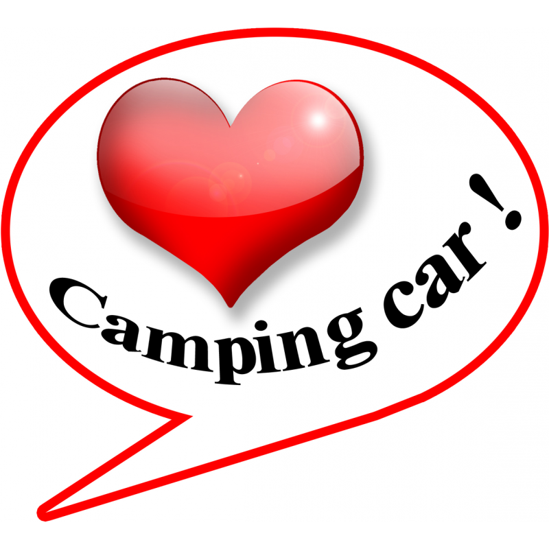 j'aime le camping car (15x13.5cm) - Autocollant(sticker)