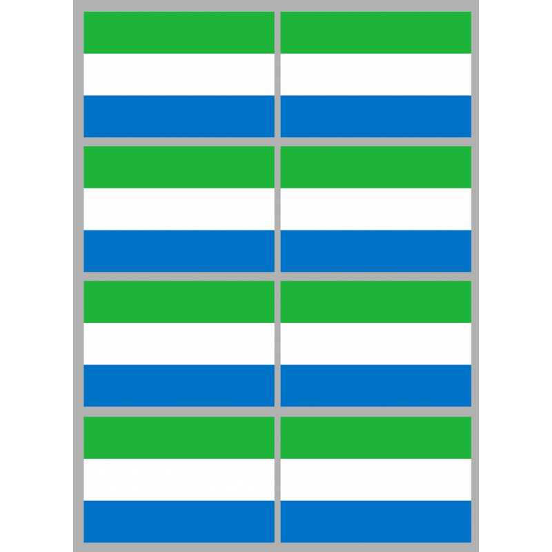 Drapeau Sierra Leone (8 stickers - 9.5 x 6.3 cm) - Autocollant(sticker)