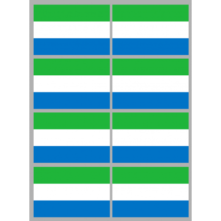 Drapeau Sierra Leone (8 stickers - 9.5 x 6.3 cm) - Autocollant(sticker)