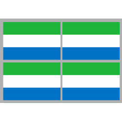 Drapeau Sierra Leone (4 stickers - 9.5 x 6.3 cm) - Autocollant(sticker)