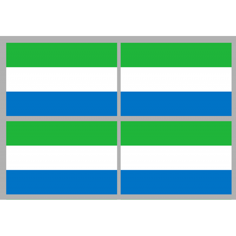 Drapeau Sierra Leone (4 stickers - 9.5 x 6.3 cm) - Autocollant(sticker)