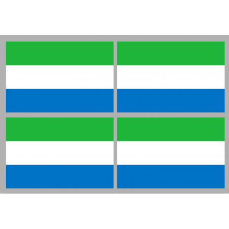 Drapeau Sierra Leone (4 stickers - 9.5 x 6.3 cm) - Autocollant(sticker)