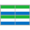 Drapeau Sierra Leone (4 stickers - 9.5 x 6.3 cm) - Autocollant(sticker)