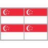 Drapeau Singapour (4 stickers - 9.5 x 6.3 cm) - Autocollant(sticker)