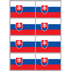 Drapeau Slovaquie (8 stickers - 9.5 x 6.3 cm) - Autocollant(sticker)