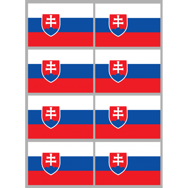 Drapeau Slovaquie (8 stickers - 9.5 x 6.3 cm) - Autocollant(sticker)