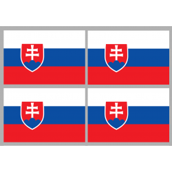 Drapeau Slovaquie (4 stickers - 9.5 x 6.3 cm) - Autocollant(sticker)