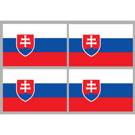 Drapeau Slovaquie (4 stickers - 9.5 x 6.3 cm) - Sticker/autocollant