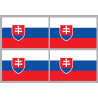 Drapeau Slovaquie (4 stickers - 9.5 x 6.3 cm) - Sticker/autocollant