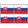 Drapeau Slovaquie (4 stickers - 9.5 x 6.3 cm) - Autocollant(sticker)