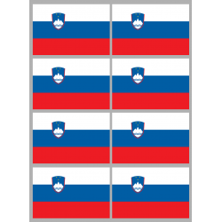 Drapeau Slovénie (8 stickers - 9.5 x 6.3 cm) - Autocollant(sticker)