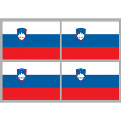 Drapeau Slovénie (4 stickers - 9.5 x 6.3 cm) - Autocollant(sticker)