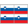 Drapeau Slovénie (4 stickers - 9.5 x 6.3 cm) - Autocollant(sticker)