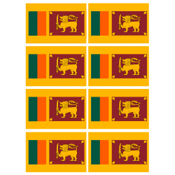 Drapeau Sri Lanka (8 stickers - 9.5 x 6.3 cm) - Autocollant(sticker)