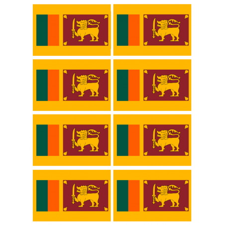 Drapeau Sri Lanka (8 stickers - 9.5 x 6.3 cm) - Autocollant(sticker)