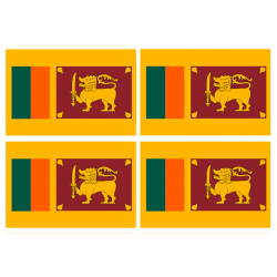 Drapeau Sri Lanka (4 stickers - 9.5 x 6.3 cm) - Autocollant(sticker)