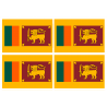 Drapeau Sri Lanka (4 stickers - 9.5 x 6.3 cm) - Autocollant(sticker)