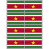 Drapeau Suriname (8 stickers - 9.5 x 6.3 cm) - Autocollant(sticker)