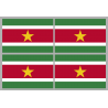 Drapeau Suriname (4 stickers - 9.5 x 6.3 cm) - Autocollant(sticker)