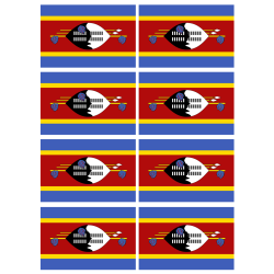 Drapeau Swaziland (8 fois 9.5 x 6.3 cm) - Sticker/autocollant