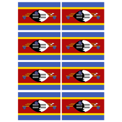 Drapeau Swaziland (8 stickers - 9.5 x 6.3 cm) - Autocollant(sticker)