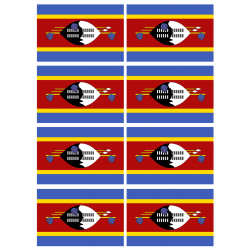 Drapeau Swaziland (8 fois 9.5 x 6.3 cm) - Autocollant(sticker)