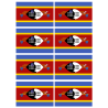 Drapeau Swaziland (8 fois 9.5 x 6.3 cm) - Sticker/autocollant