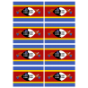 Drapeau Swaziland (8 fois 9.5 x 6.3 cm) - Autocollant(sticker)