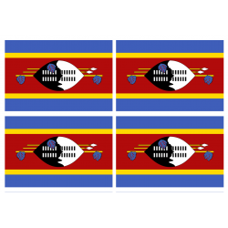 Drapeau Swaziland (4 stickers - 9.5 x 6.3 cm) - Autocollant(sticker)