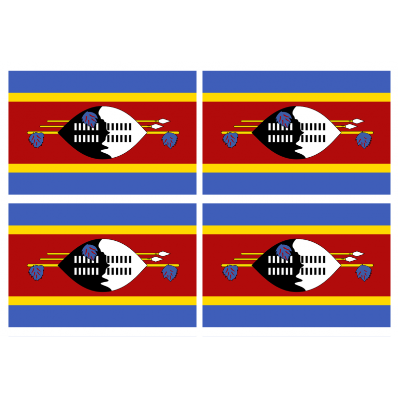 Drapeau Swaziland (4 stickers - 9.5 x 6.3 cm) - Autocollant(sticker)