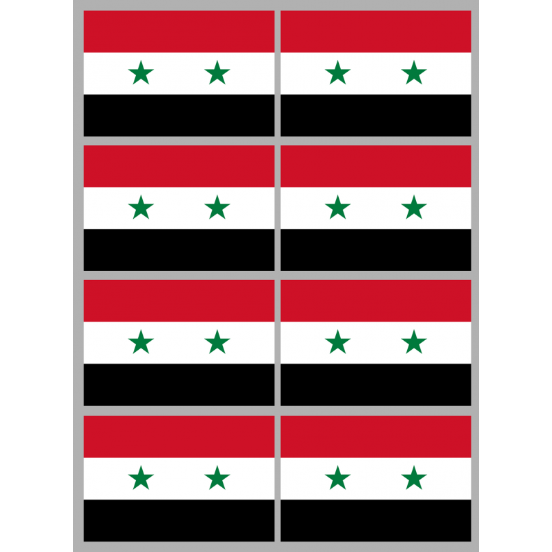 Drapeau Syrie av.2024 (8 stickers - 9.5 x 6.3 cm) - Autocollant(sticker) Drapeau Syrie av.2024 (8 stickers - 9.5 x 6.3 cm) - Autocollant(sticker)