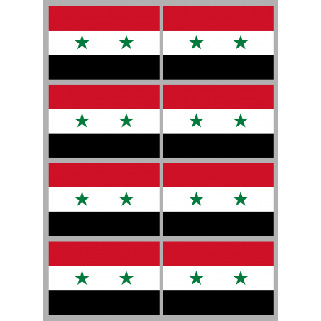 Drapeau Syrie av.2024 (8 stickers - 9.5 x 6.3 cm) - Autocollant(sticker)