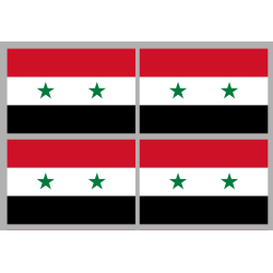 Drapeau Syrie av.2024 (4 stickers - 9.5 x 6.3 cm) - Sticker/autocollan