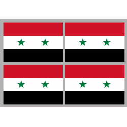 Drapeau Syrie (4 stickers - 9.5 x 6.3 cm) - Autocollant(sticker)