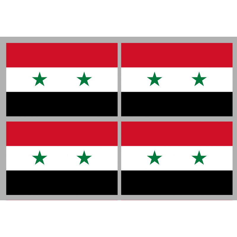 Drapeau Syrie av.2024 (4 stickers - 9.5 x 6.3 cm) - Autocollant(sticker) Drapeau Syrie av.2024 (4 stickers - 9.5 x 6.3 cm) - Autocollant(sticker)