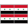 Drapeau Syrie (4 stickers - 9.5 x 6.3 cm) - Autocollant(sticker)