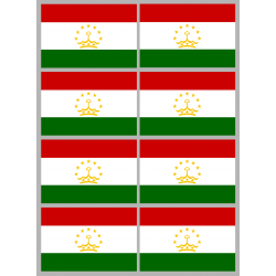 Drapeau Tadjikistan (8 stickers - 9.5 x 6.3 cm) - Autocollant(sticker)