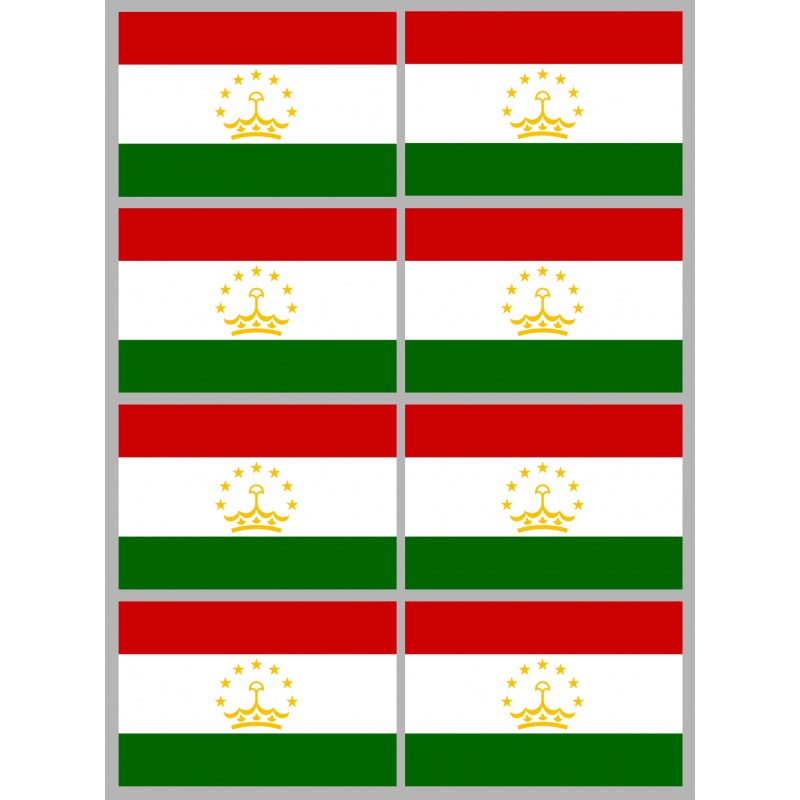 Drapeau Tadjikistan (8 stickers - 9.5 x 6.3 cm) - Autocollant(sticker)