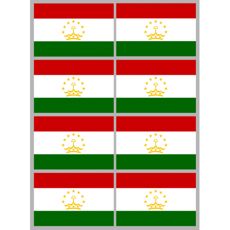 Drapeau Tadjikistan (8 stickers - 9.5 x 6.3 cm) - Autocollant(sticker)