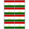 Drapeau Tadjikistan (8 stickers - 9.5 x 6.3 cm) - Autocollant(sticker)