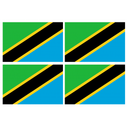 Drapeau Tanzanie (4 stickers - 9.5 x 6.3 cm) - Autocollant(sticker)