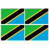 Drapeau Tanzanie (4 stickers - 9.5 x 6.3 cm) - Autocollant(sticker)