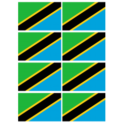 Drapeau Tanzanie (8 stickers - 9.5 x 6.3 cm) - Autocollant(sticker)