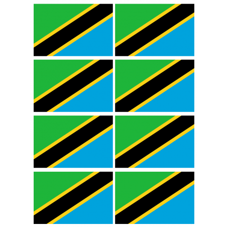 Drapeau Tanzanie (8 stickers - 9.5 x 6.3 cm) - Autocollant(sticker)
