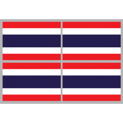 Drapeau Thaïlande (4 stickers - 9.5 x 6.3 cm) - Autocollant(sticker)