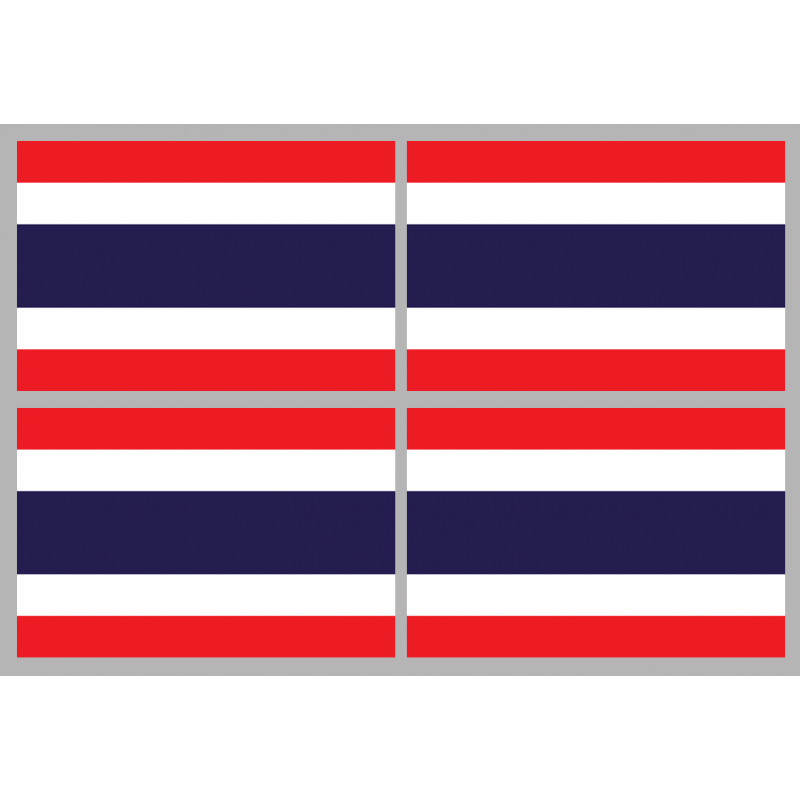 Drapeau Thaïlande (4 stickers - 9.5 x 6.3 cm) - Autocollant(sticker)