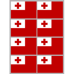 Drapeau Tonga (8 stickers - 9.5 x 6.3 cm) - Autocollant(sticker)